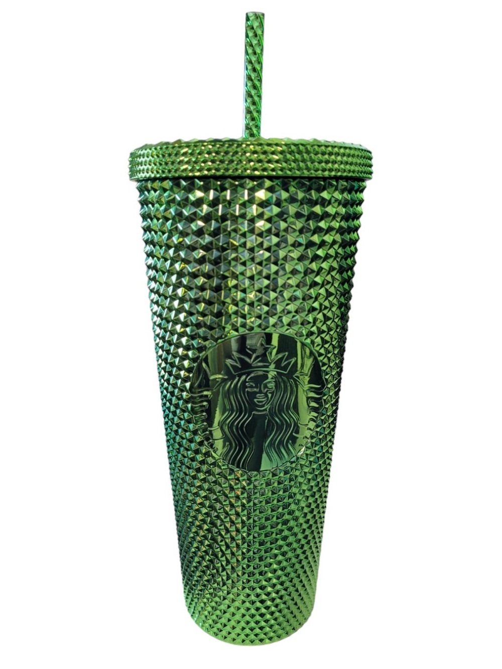 Starbucks Metallic Green Studded Bling 24 oz Tumbler Cold Cup